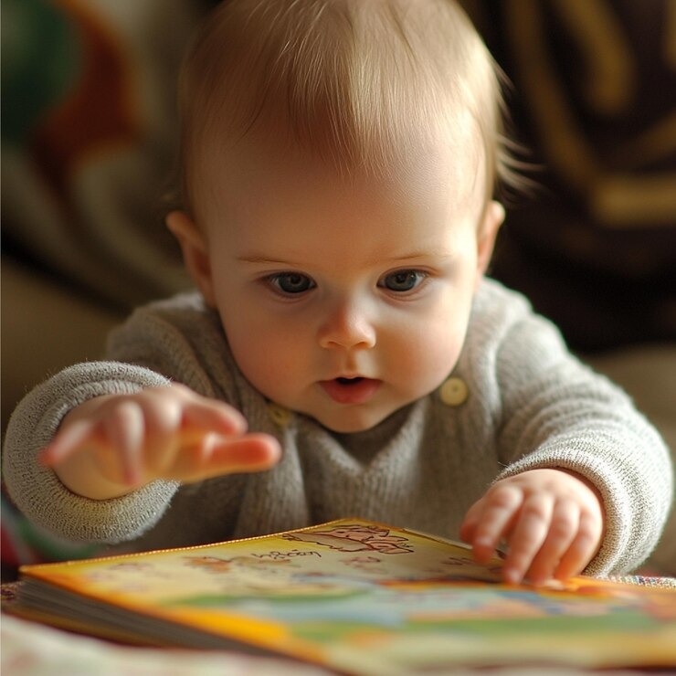 Infants & Toddlers Programs imgi 64 baby pointing object picture book showing their growing understandi