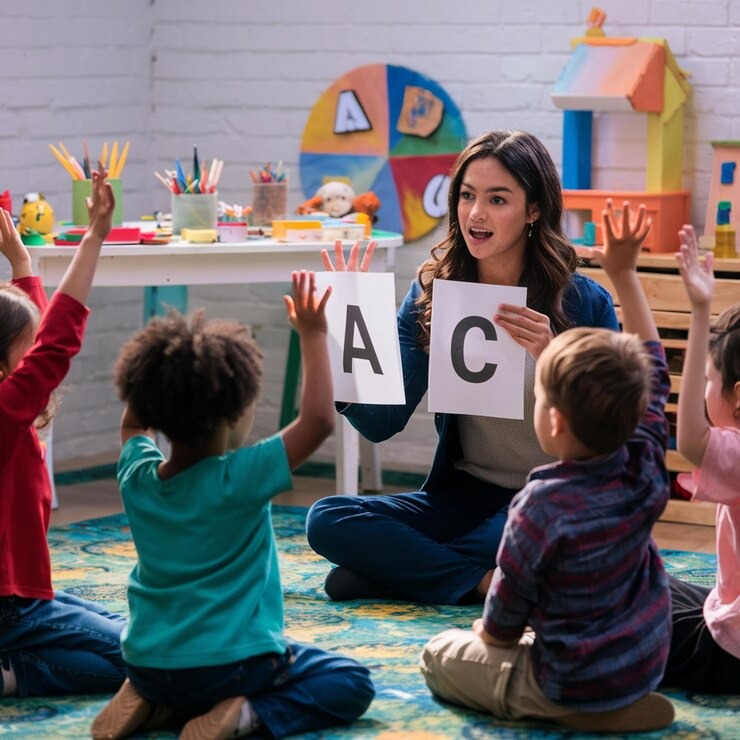 Tuition at lulukids Academy imgi 64 female teacher leading kindergarten classroom activities engaging ki