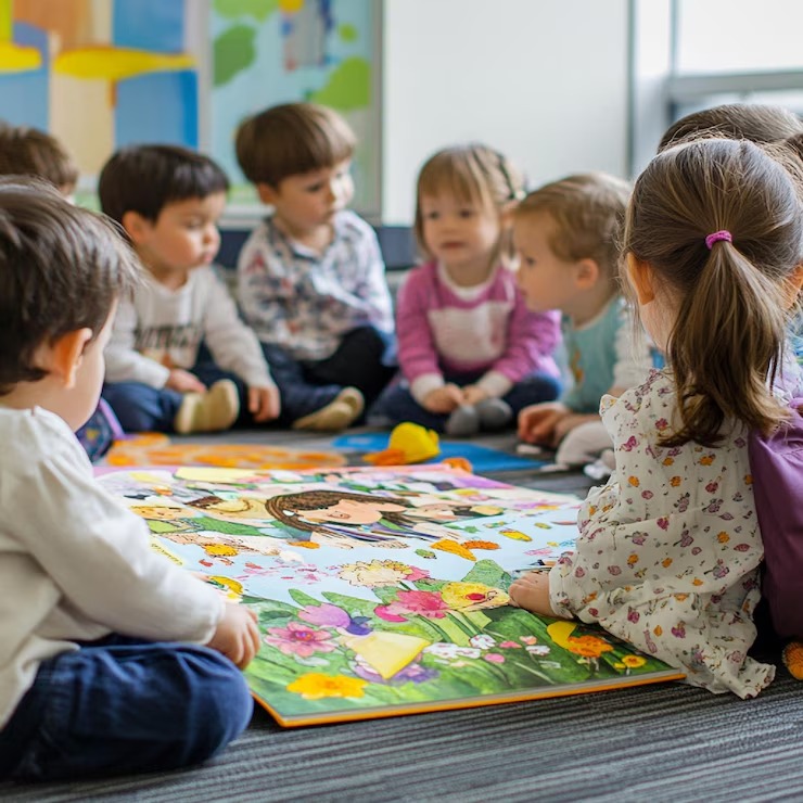 Preschool & Pre-K imgi 64 kids enjoying story time session with large picture book interactive elements2 1