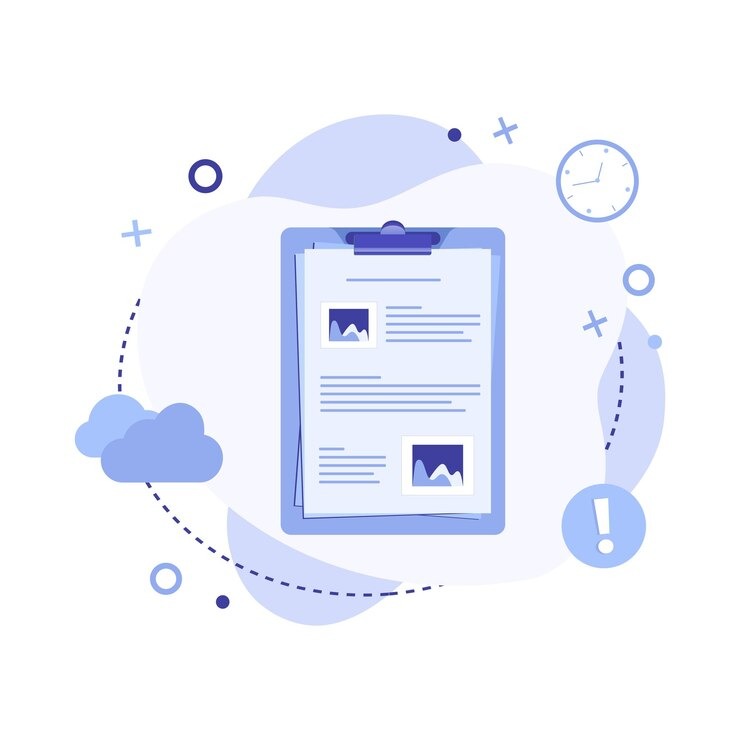 Handbook & Policies imgi 65 flat vector illustration clipboard with icons abstract background 668430 37