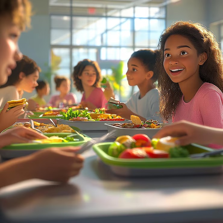 Health & Safety imgi 65 quotcloseup cafeteria table with diverse group studentsquot 1324785 121707